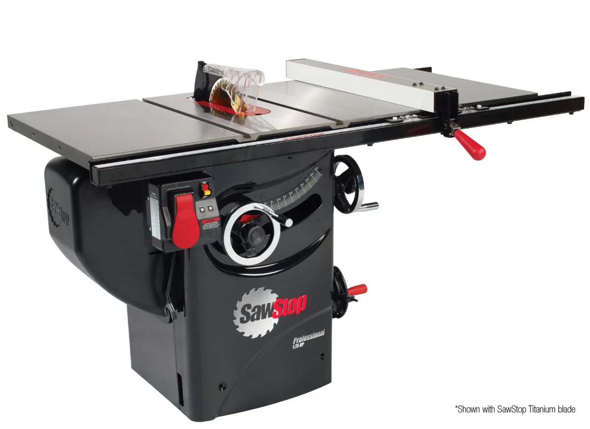 SawStop Professional Cabinet Saw, 1.75 HP, 120V, 30″ Fence