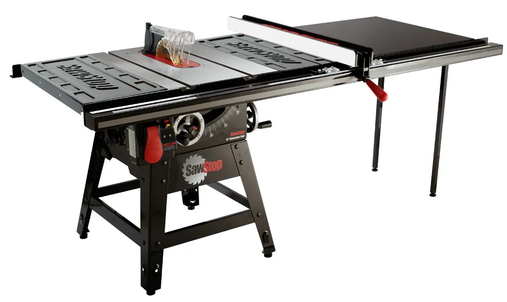 SawStop Contractor Saw, 1.75 HP, 120V, 52 Inch Fence